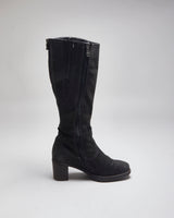 Vintage Y2K Women's Soft Leather High Heeled Boots - UK 3