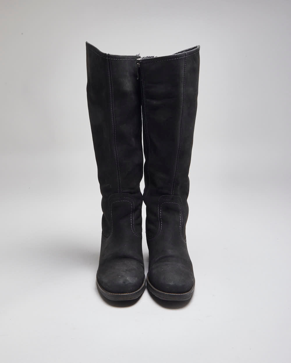 Vintage Y2K Women's Soft Leather High Heeled Boots - UK 3