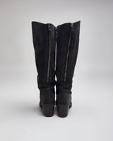 Vintage Y2K Women's Soft Leather High Heeled Boots - UK 3