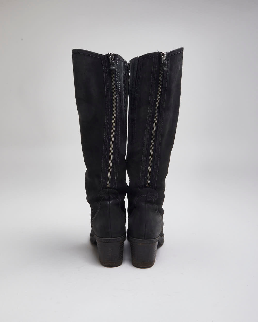 Vintage Y2K Women's Soft Leather High Heeled Boots - UK 3