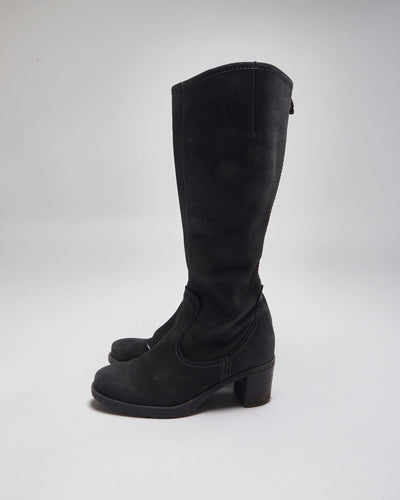 Vintage Y2K Women's Soft Leather High Heeled Boots - UK 3