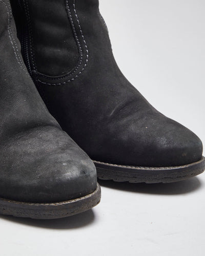 Vintage Y2K Women's Soft Leather High Heeled Boots - UK 3