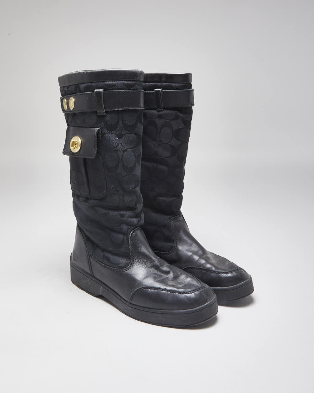 Coach Monogram Black Boots - UK6