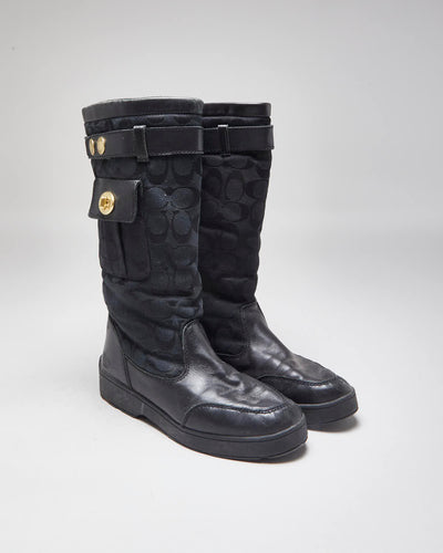 Coach Monogram Black Boots - UK6