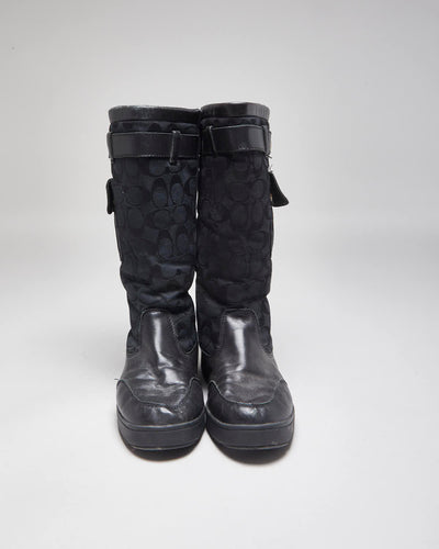 Coach Monogram Black Boots - UK6