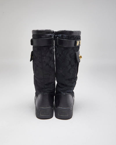 Coach Monogram Black Boots - UK6