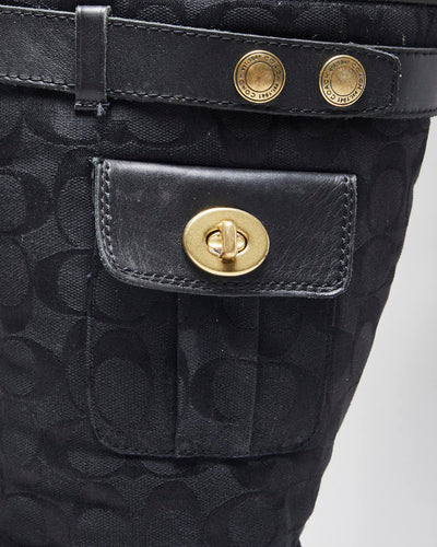 Coach Monogram Black Boots - UK6