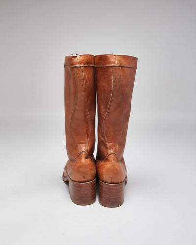 Vintage Frye Lace-Up Brown Leather Boots - UK7.5
