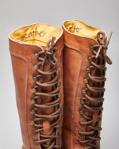 Vintage Frye Lace-Up Brown Leather Boots - UK7.5
