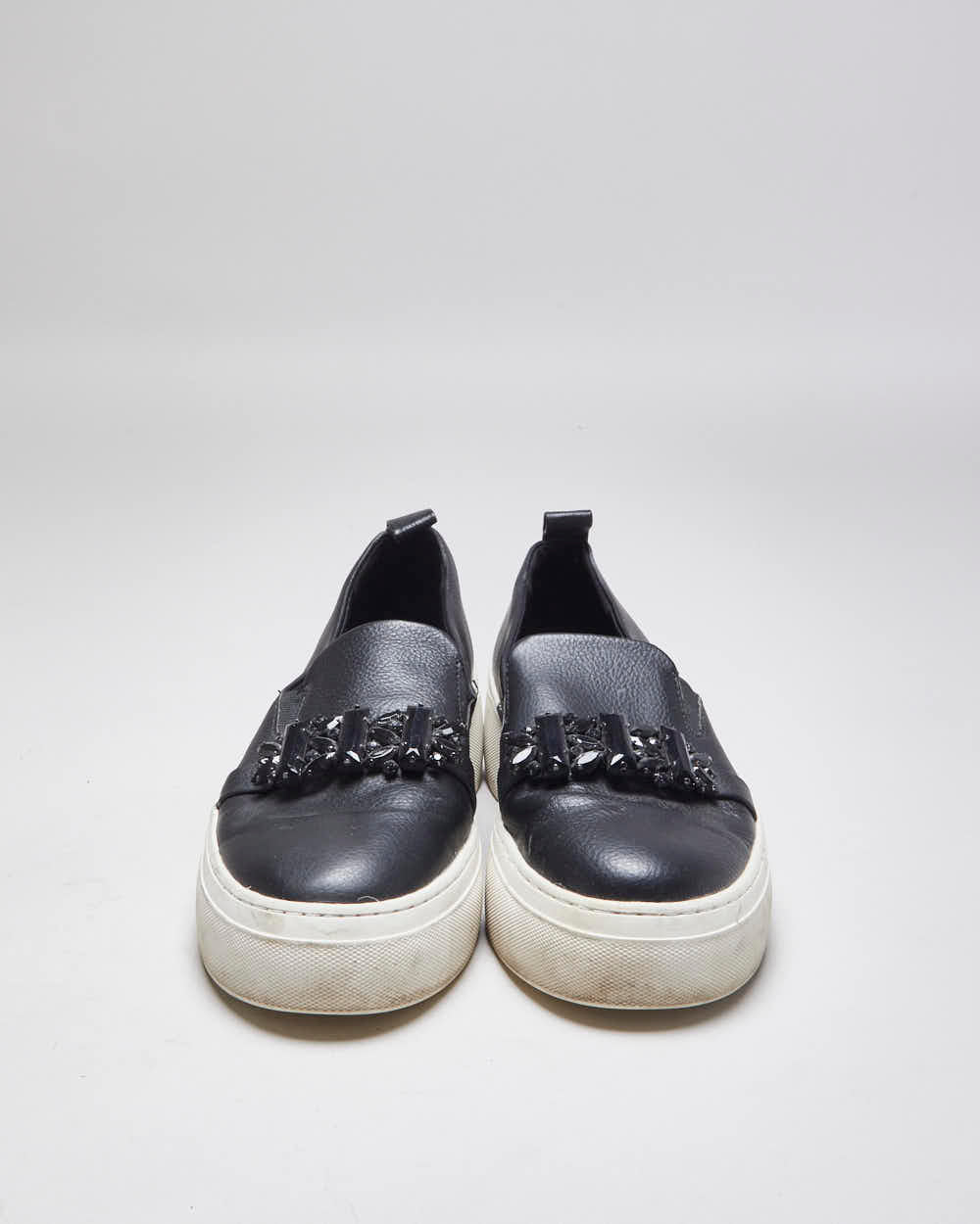 Vintage Karl Lagerfeld Platform Leather Slip On Trainers - UK 8