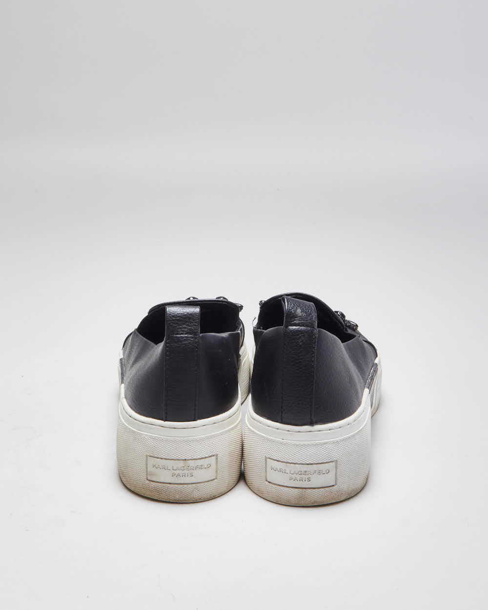 Vintage Karl Lagerfeld Platform Leather Slip On Trainers - UK 8
