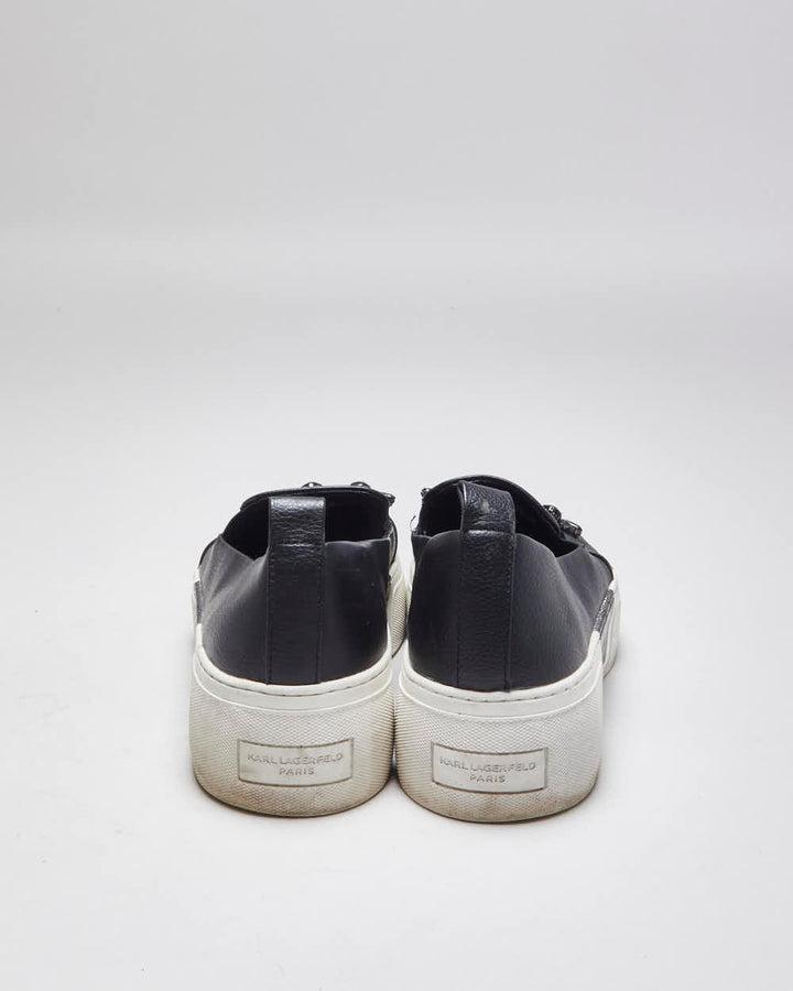 Vintage Karl Lagerfeld Platform Leather Slip On Trainers - UK 8