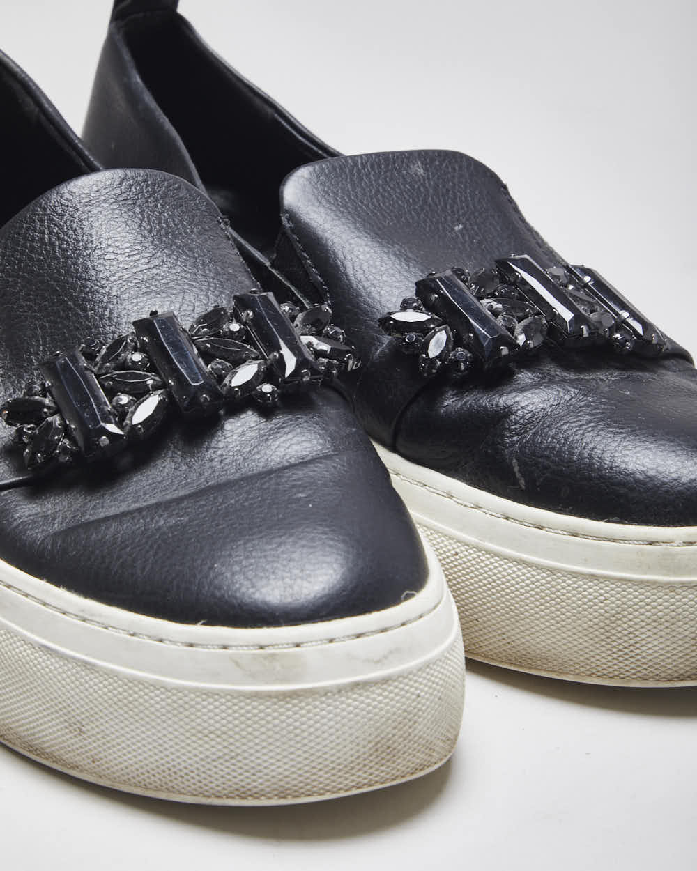 Vintage Karl Lagerfeld Platform Leather Slip On Trainers - UK 8