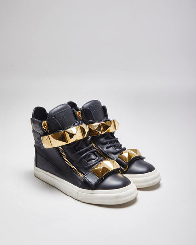Giuseppe Zanotti High Top Leather Strap Trainers - UK 3.5
