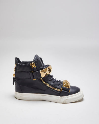 Giuseppe Zanotti High Top Leather Strap Trainers - UK 3.5