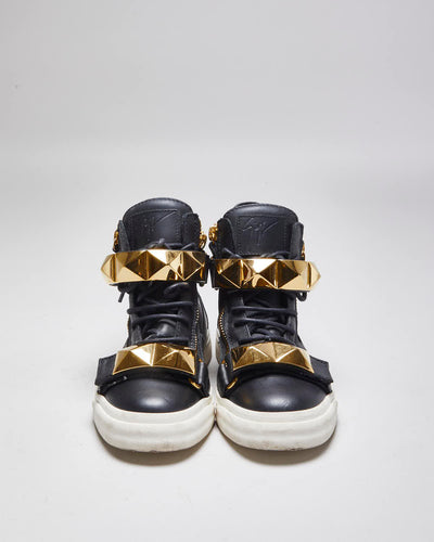 Giuseppe Zanotti High Top Leather Strap Trainers - UK 3.5