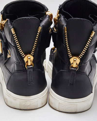 Giuseppe Zanotti High Top Leather Strap Trainers - UK 3.5