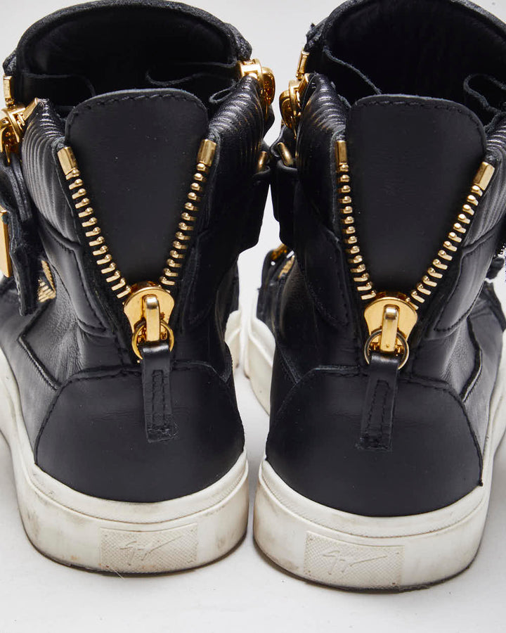 Giuseppe Zanotti High Top Leather Strap Trainers - UK 3.5