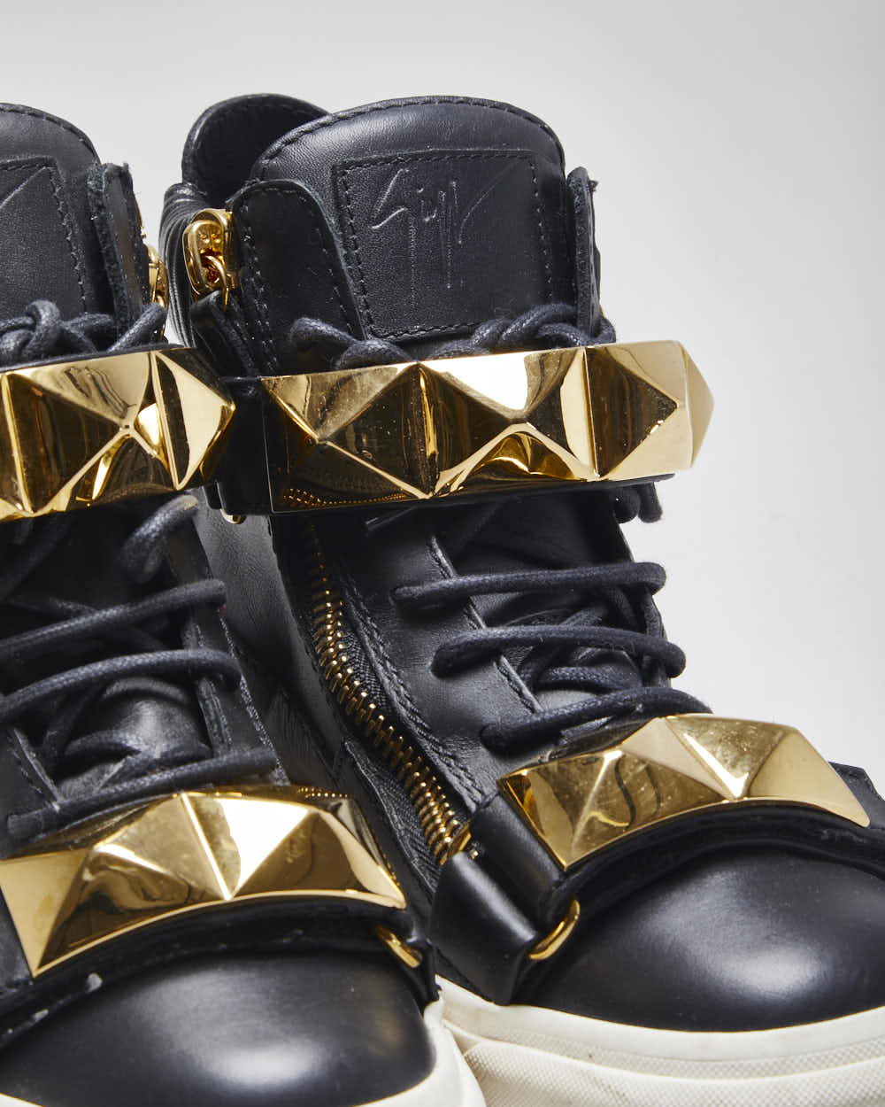 Giuseppe Zanotti High Top Leather Strap Trainers - UK 3.5