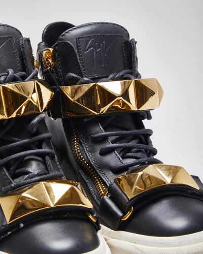 Giuseppe Zanotti High Top Leather Strap Trainers - UK 3.5