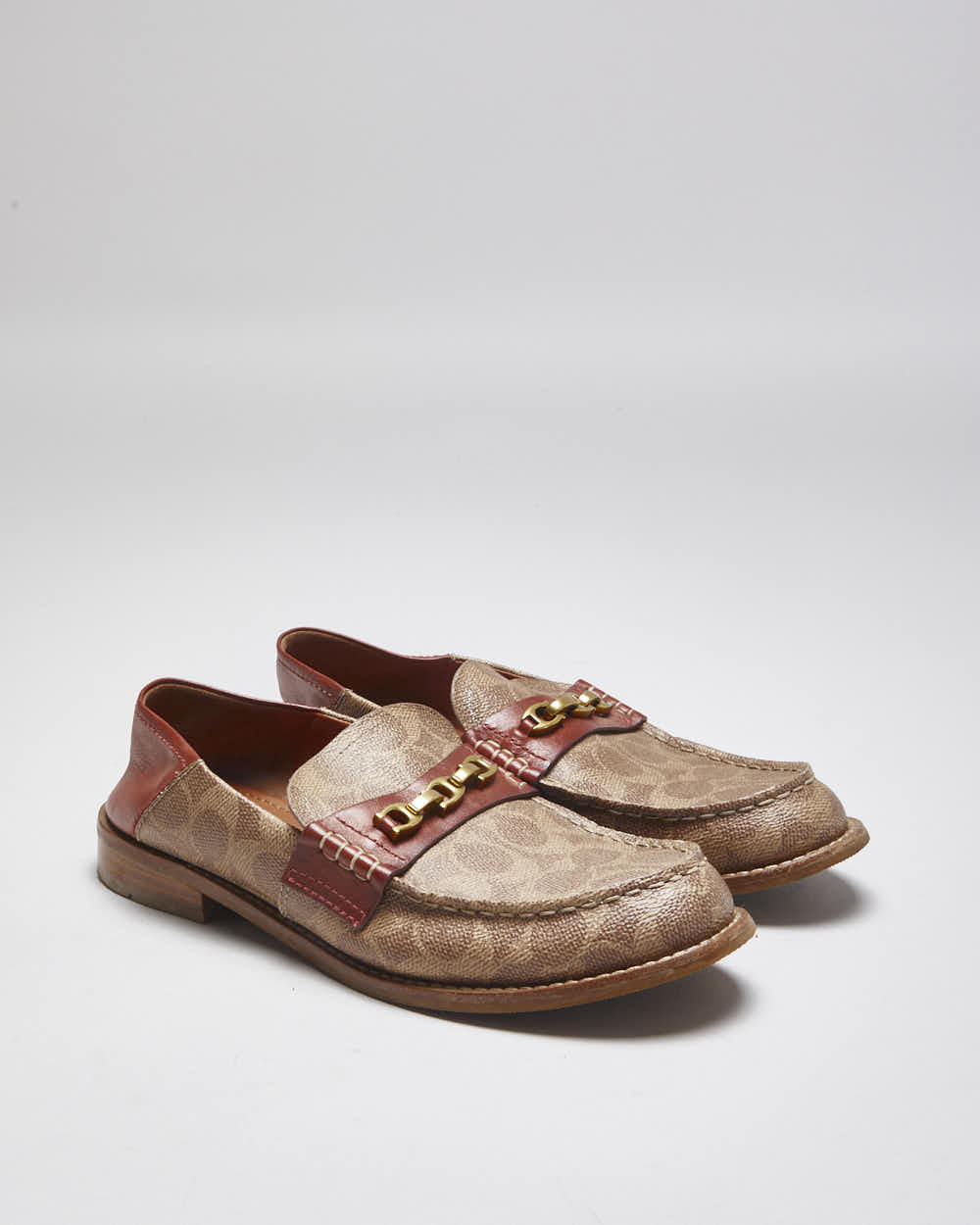 Coach Monogram Print Soft Back Leather Loafers - UK 4.5