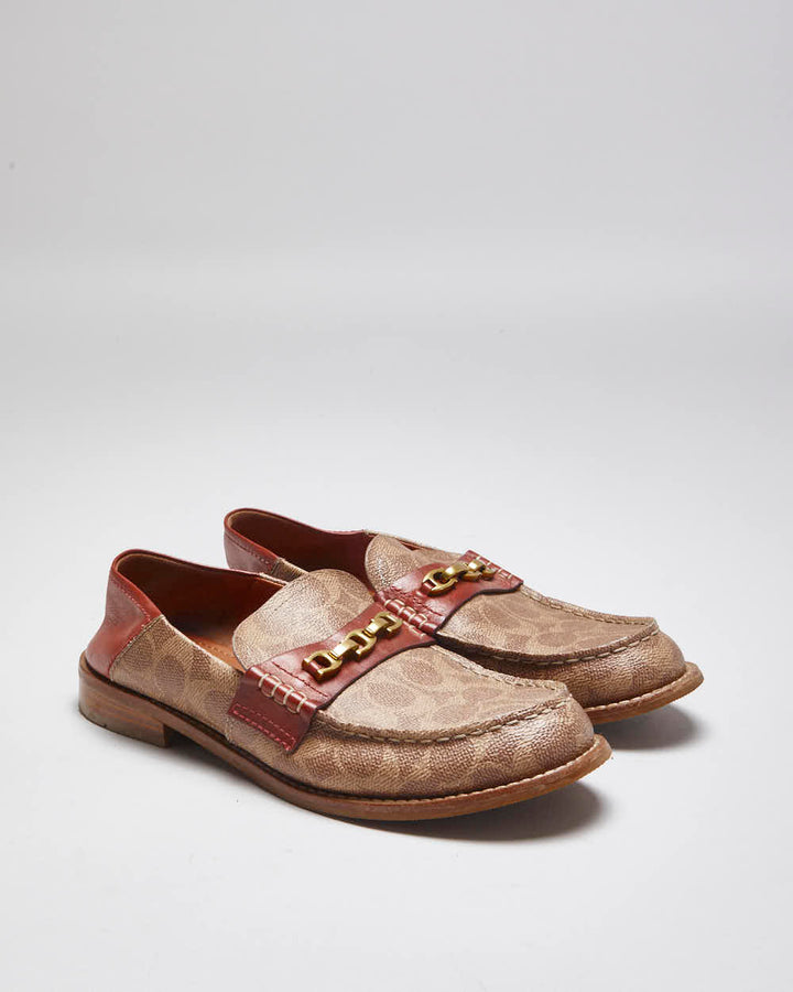 Coach Monogram Print Soft Back Leather Loafers - UK 4.5