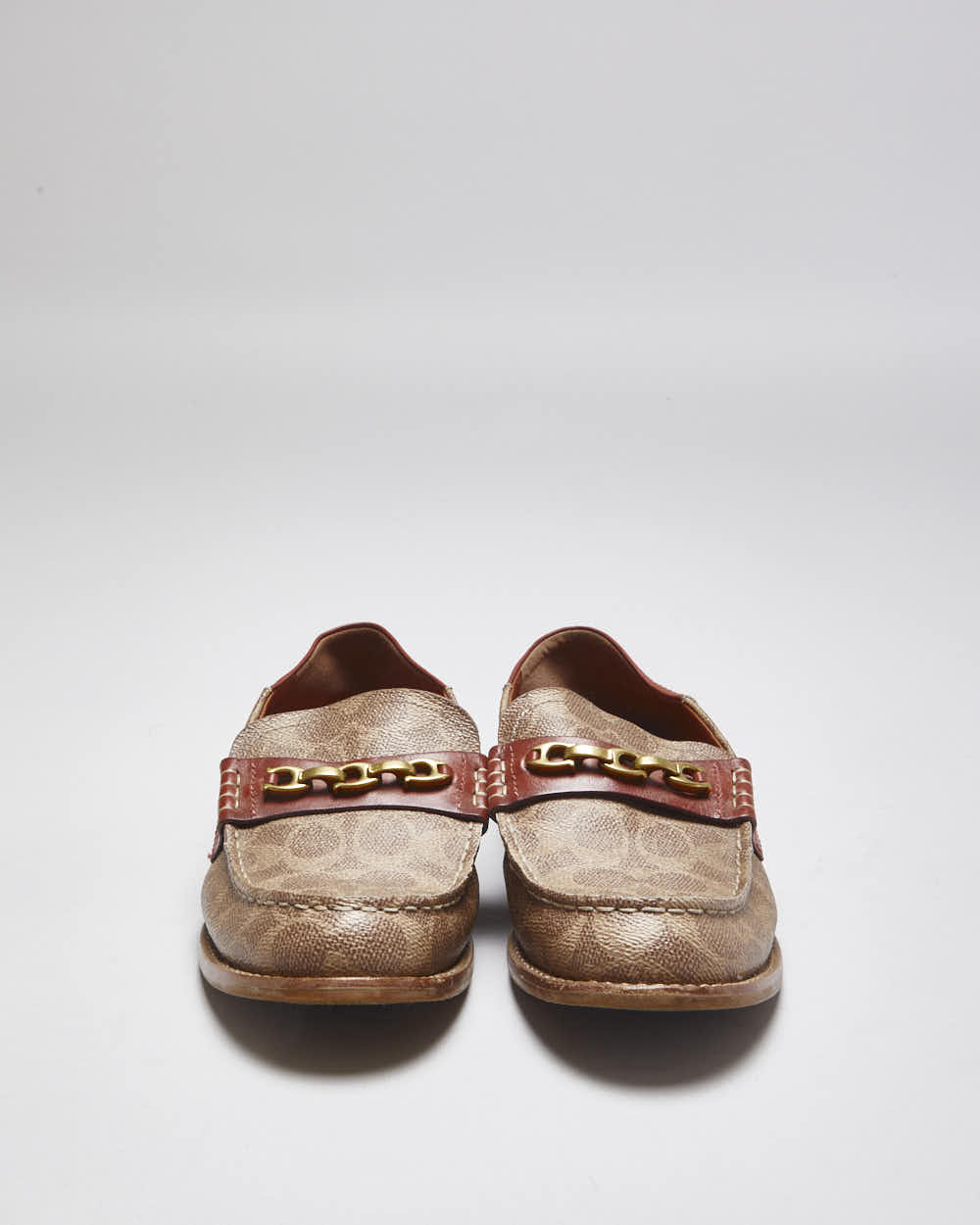 Coach Monogram Print Soft Back Leather Loafers - UK 4.5