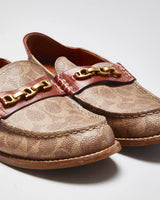 Coach Monogram Print Soft Back Leather Loafers - UK 4.5