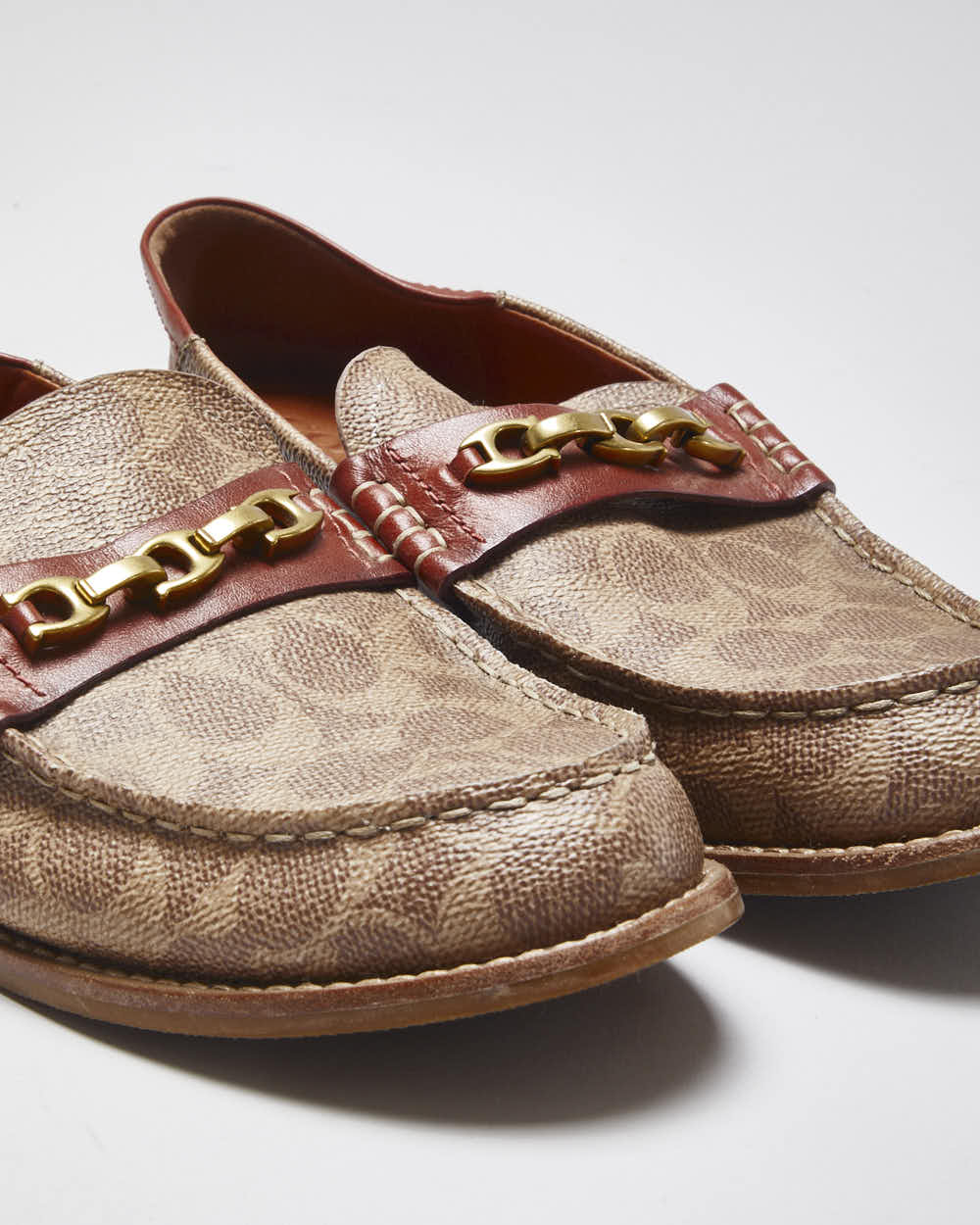 Coach Monogram Print Soft Back Leather Loafers - UK 4.5