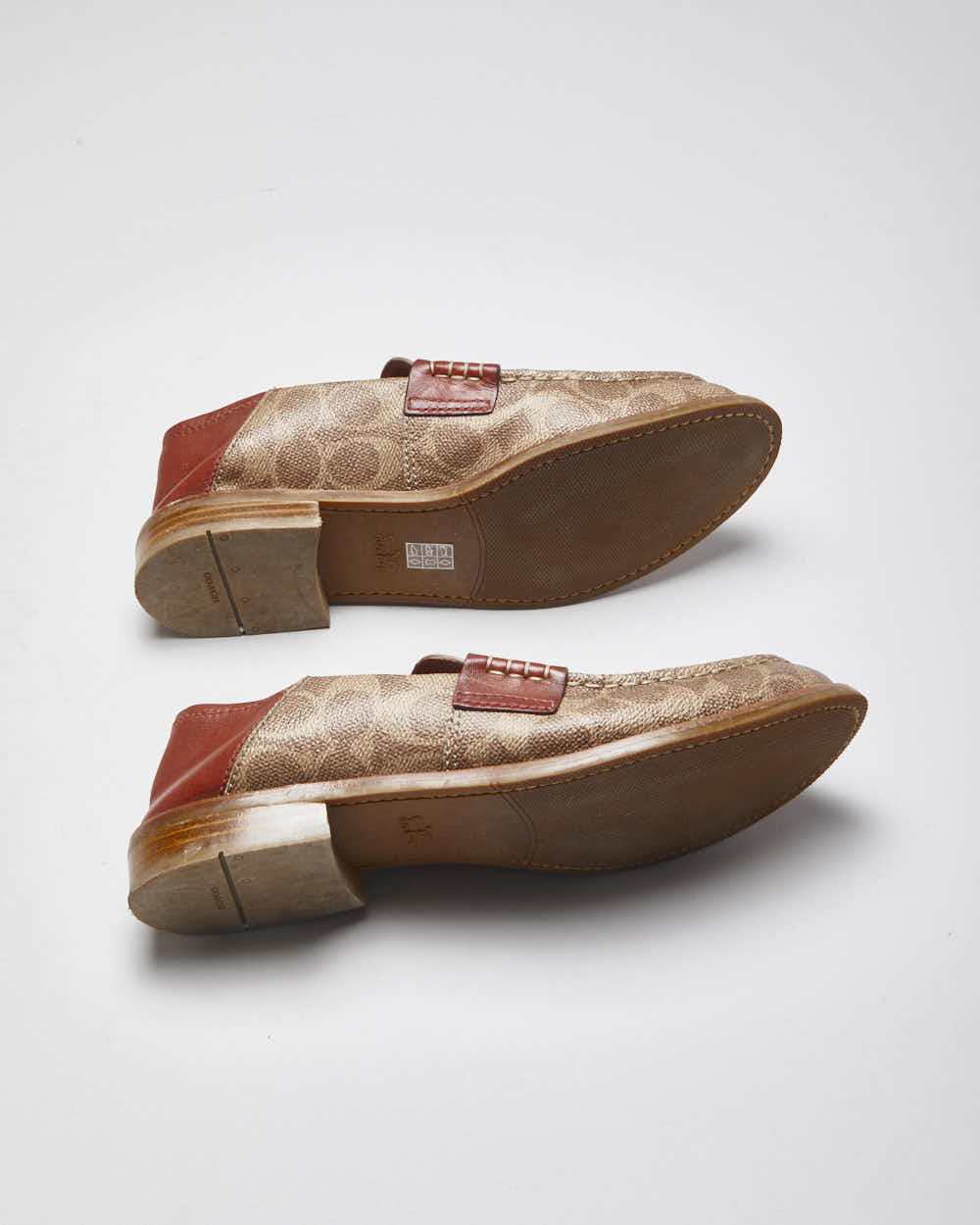 Coach Monogram Print Soft Back Leather Loafers - UK 4.5