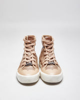 Vintage Coach Monogram Print Leather High Top Trainers - UK 5