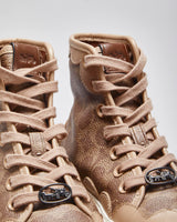 Vintage Coach Monogram Print Leather High Top Trainers - UK 5