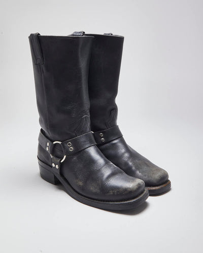 Vintage Boulet Black leather Biker Boots - UK7