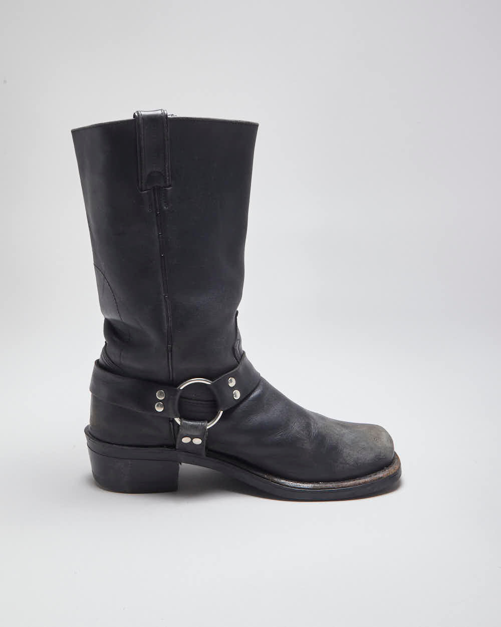 Vintage Boulet Black leather Biker Boots - UK7