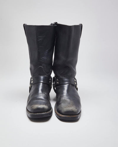 Vintage Boulet Black leather Biker Boots - UK7
