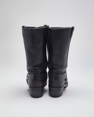 Vintage Boulet Black leather Biker Boots - UK7