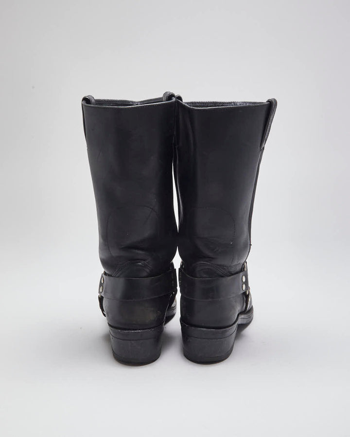Vintage Boulet Black leather Biker Boots - UK7