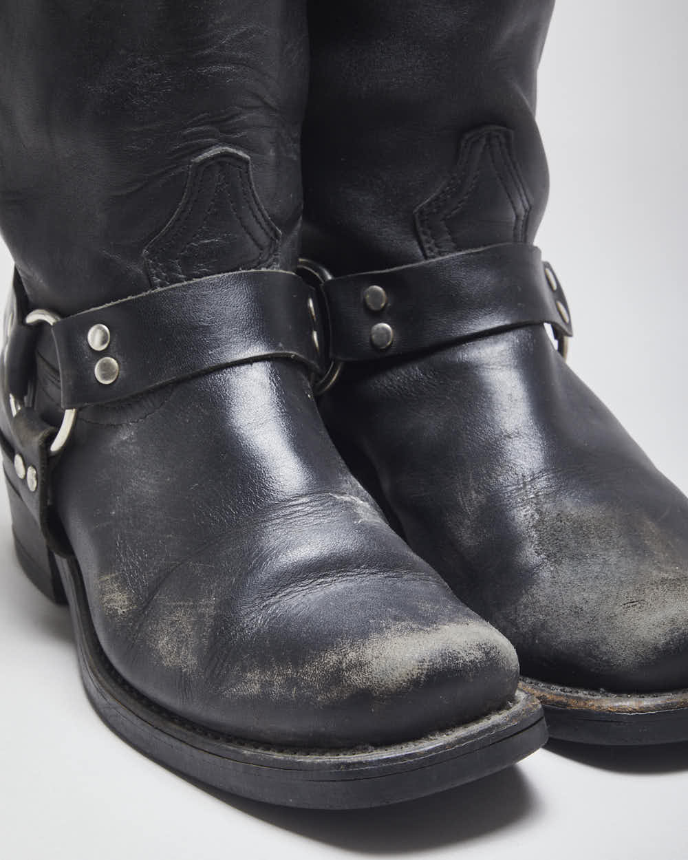 Vintage Boulet Black leather Biker Boots - UK7