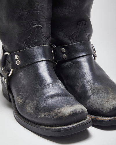 Vintage Boulet Black leather Biker Boots - UK7