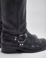 Vintage Boulet Black leather Biker Boots - UK7