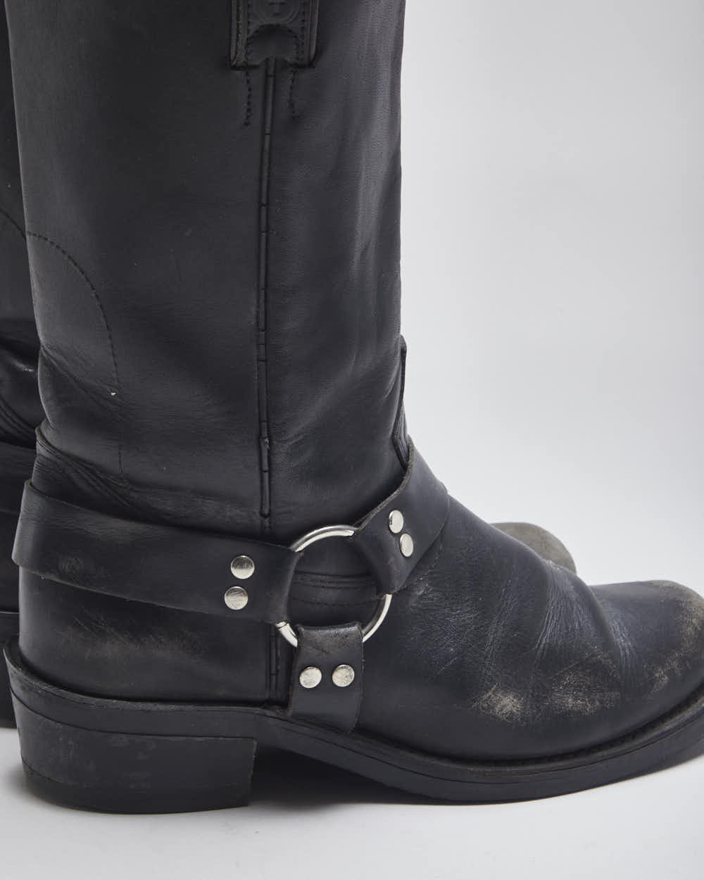 Vintage Boulet Black leather Biker Boots - UK7