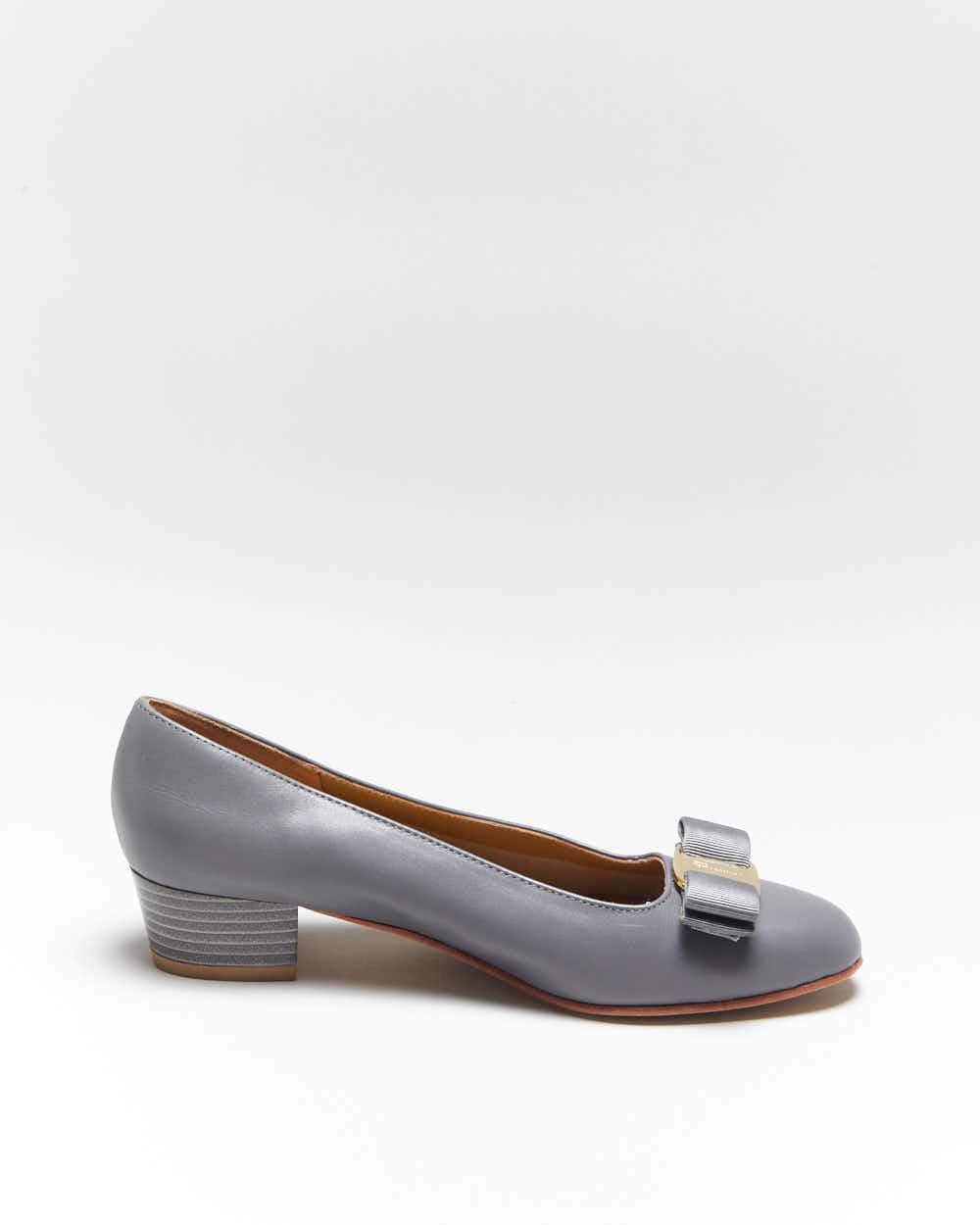 Vintage Salvatore Ferragamo Grey Heels - Uk3