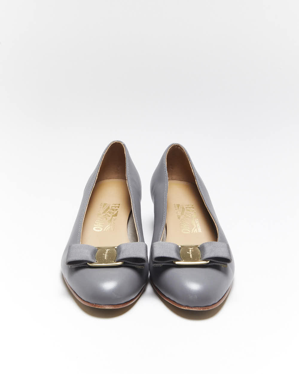 Vintage Salvatore Ferragamo Grey Heels - Uk3