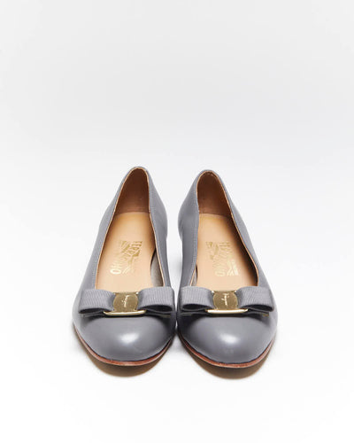 Vintage Salvatore Ferragamo Grey Heels - Uk3