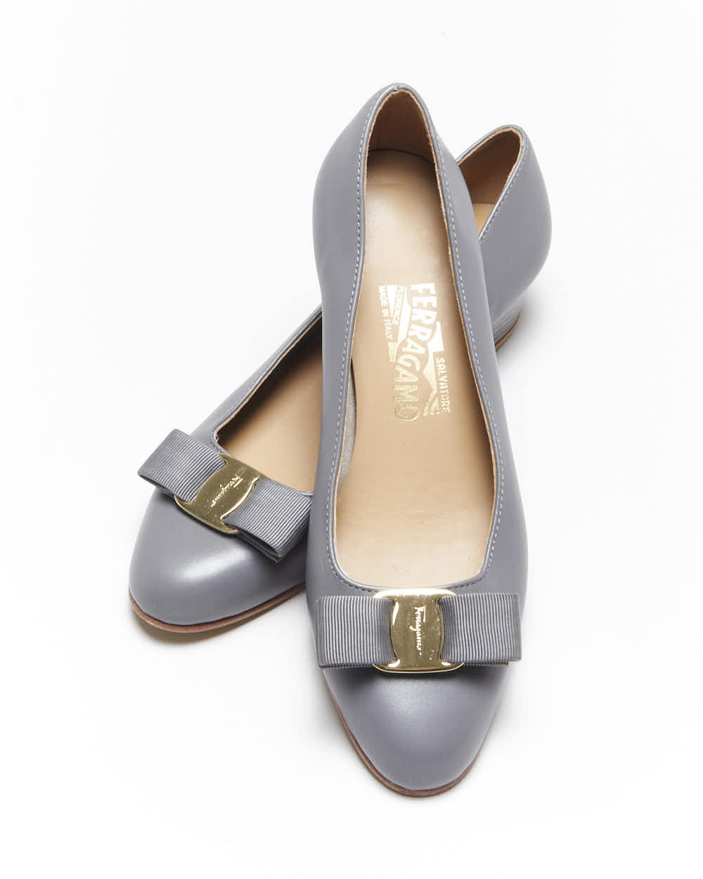 Vintage Salvatore Ferragamo Grey Heels - Uk3