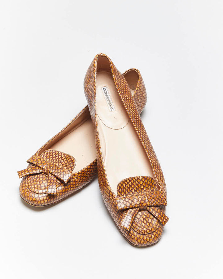 Vintage Georgio Armani Croc Ballet Loafer - UK4.5