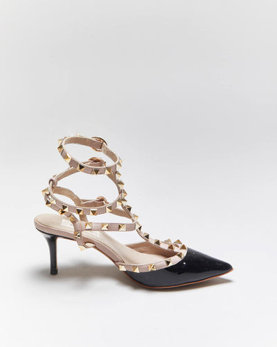 Vintage Valentino Rockstud Patent Leather Heels - UK 3
