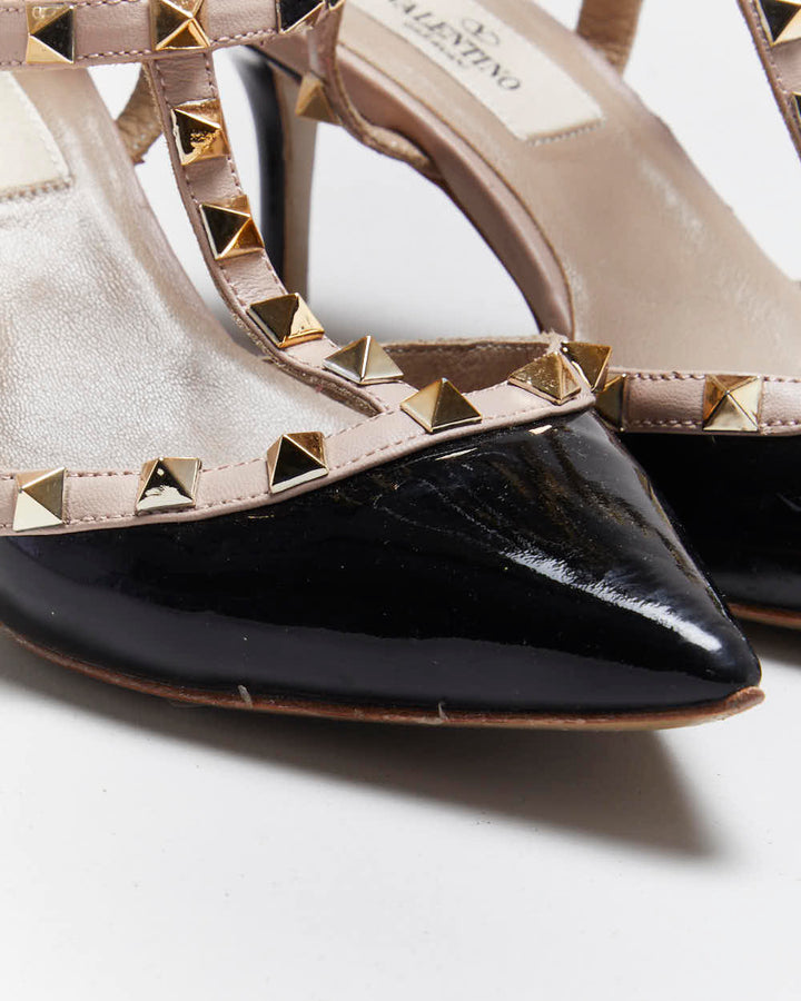 Vintage Valentino Rockstud Patent Leather Heels - UK 3