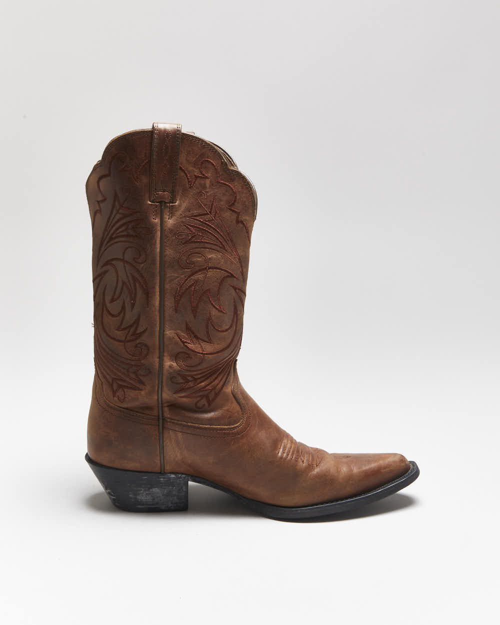 Vintage Ariat Brown Leather Cowboy Boots - UK5
