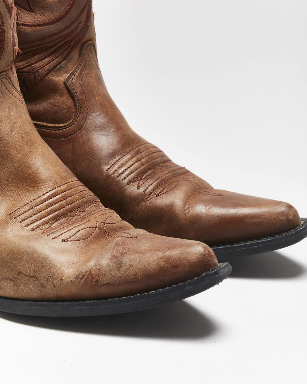 Vintage Ariat Brown Leather Cowboy Boots - UK5